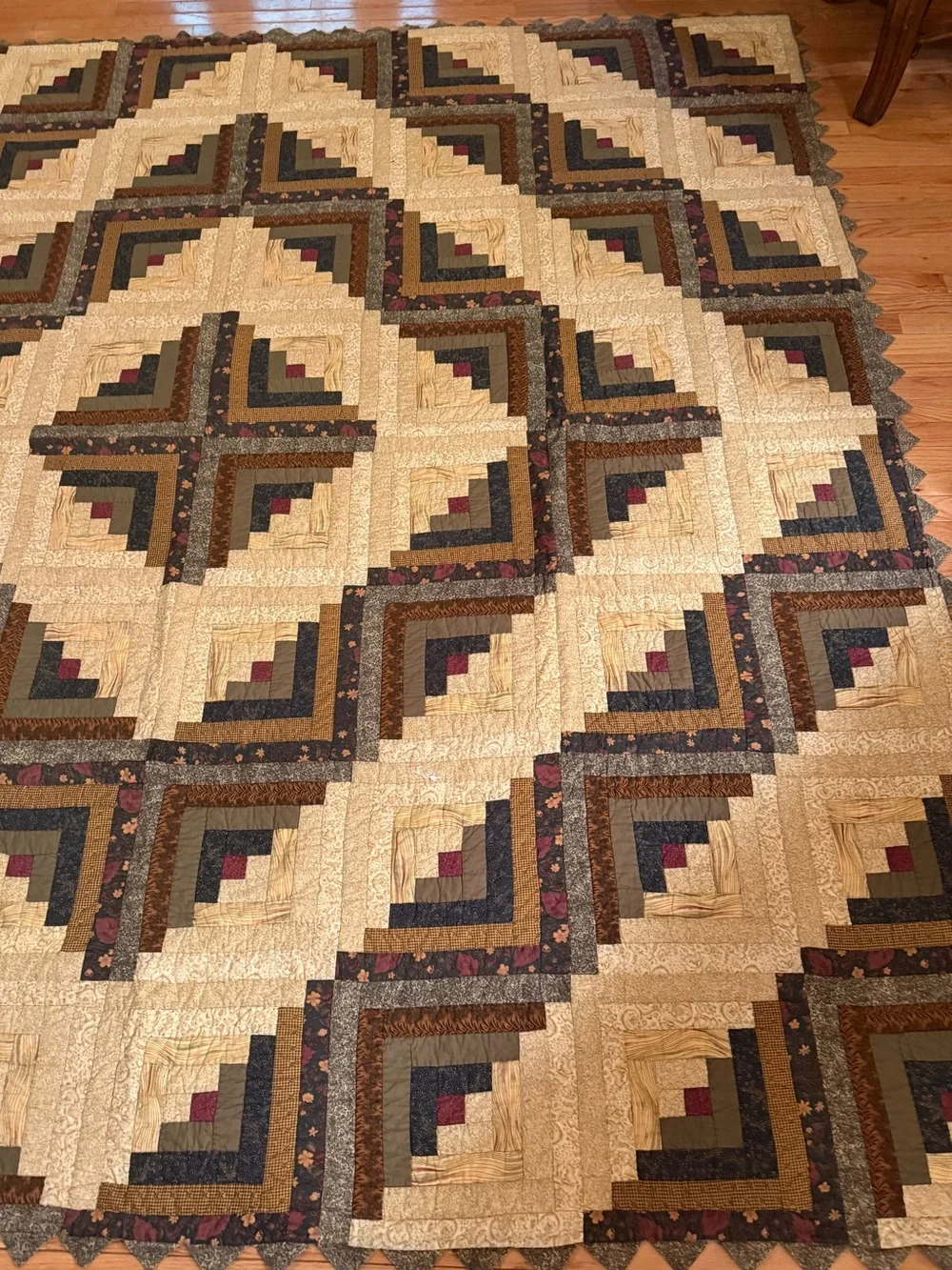 Donna Sharp Rustic Patchwork Log Cabon Quilt Bedspread 2 shams